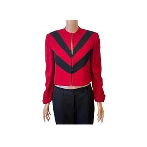 Red DAVID HAYES Wool Blazer Jacket Size 6